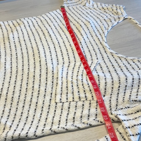 Free People “We The Free” Angel Island Stripe Hacci Sweater Ivory Black - Small - Picture 4 of 16